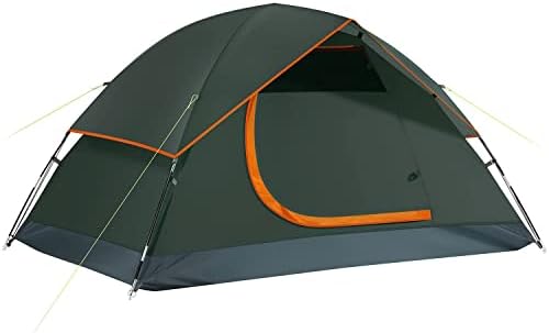 אוהל קמפינג 6 אנשים, אוהל משפחתי עמיד למים עם זבוב גשם נשלף ותיק נשיאה, אוהל קל משקל עם יתדות לקמפינג,