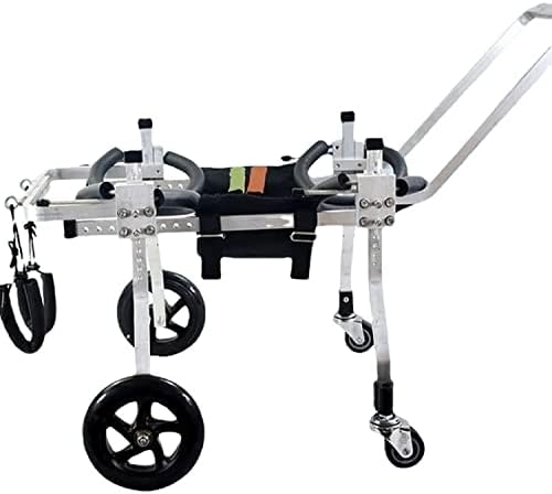 יקנה 4 גלגלים כסא גלגלים כלבים תמיכה מלאה עגלת שיקום חיות מחמד גלגלי תרגיל מחמד מתכווננים לגלגלים קדמיים
