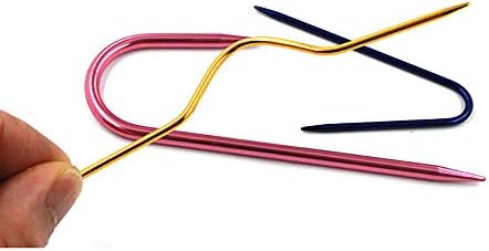 9 יחידות סרוגה ווי סט סרוג כלים טוויסט מחטי מערכות סיכות בצורת מחטים לסריגה נשים בנות מתנה אקראי צבעים