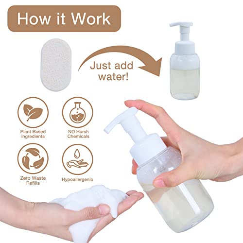 מילוי טבליות סבון ידיים מקציף זרימה-12 חבילות מייצרות 132 אונקיות-מילוי סבון בניחוח קוקוס טבליות לשימוש
