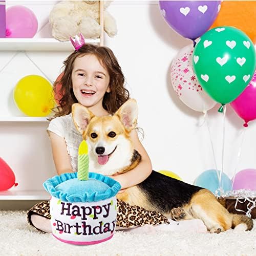 צעצועים של עוגת יום הולדת של כלב חיות מחמד, צעצועי כלבים צועקים בצורת עוגת יום הולדת שמח לכלבים קטנים