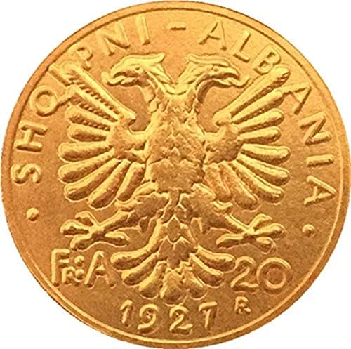 ייצור נחושת טהור מטבעות עתיקות מצופות זהב מטבעות אלבניה 1927 מאמרים מאמרים מאמרים מטבע זיכרון מטבע זיכרון