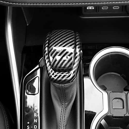 Kurltcaau Toyota Farbon Fiber Gear Gear Shift Shift כיסוי כיסוי כושר ל- Toyota Highlander 2020 2021