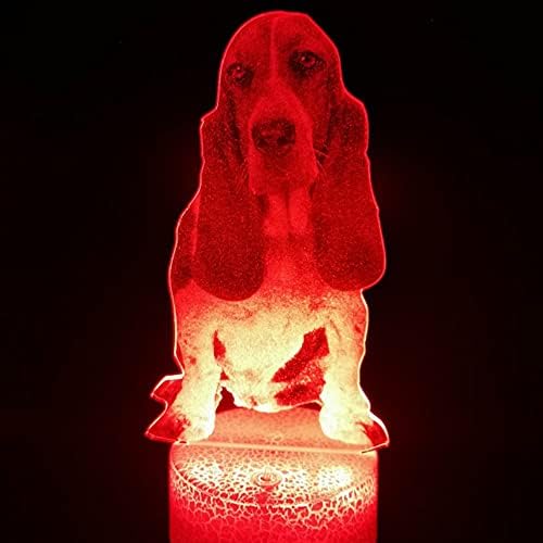 מולי הייסון 3 ד כלב בעלי החיים לילה אור הוביל מגע מתג דקור שולחן שולחן אופטי אשליה מנורות 7 צבע שינוי