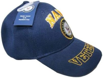 חיל הים האמריקאי ותיק סמל אותיות על ביל קרסט צל כחול רקום כובע כובע