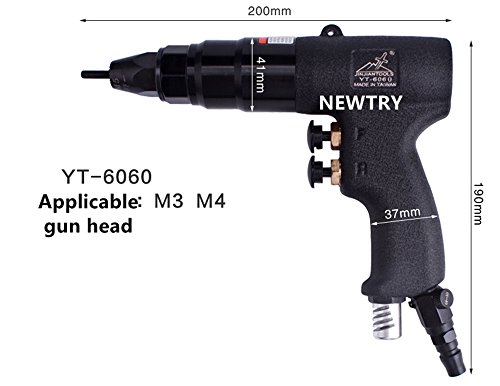 Newtry 1300 סלד מסמרת אוויר אקדח אגוז אקדח פנאומטי מסמרת ריברטינג עם ראש נעילה עצמית עבור 1/8, 5/32