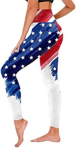 4 ביולי חותלות לנשים אמריקאי דגל גבוהה מותן אימון יוגה חותלות אולטרה רך נמתח קומפי ספורט כושר מכנסיים