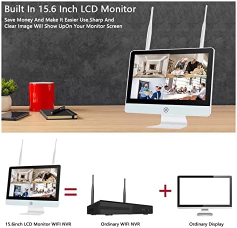 8CH 5MP AUDIO SMART AI WIFI מערכת מצלמות 15.6 צג LCD Monitor Kit