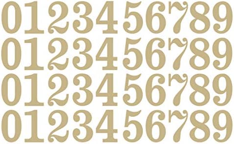 0-9 מספרים מדבקות מדבקות ויניל זהב מגוון סט של 40 בחר בגודל !! 1/2 עד 12