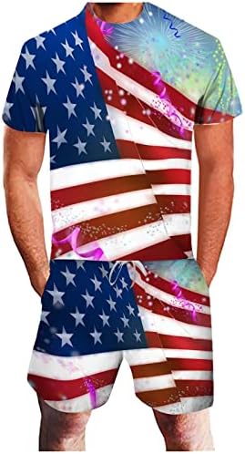 קיץ חולצות לגברים חליפת אמריקאי 3 יום ספורט דגל גברים של הדפסת עצמאות קיץ גברים חליפת גברים
