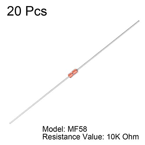 UXCell 20 pcs NTC תרמיסטורים נגדים MF58 3950B 10K OHM OHM זכוכית חיישני טמפרטורה אטומים