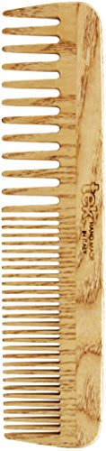 Tek - מסרק גדול עם שיניים דלילות וצפופות בעץ אפר בעבודת יד באיטליה, לשיער גלי ו/או עדין - 20 x 4.5 סמ