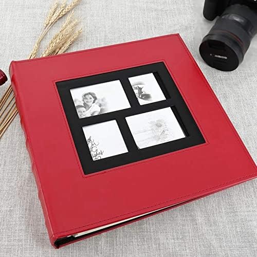 אלבום תמונות YFQHDD מחזיק 4x6 400 תמונות דפי קיבולת קיבולת גדולה עטיפת עור קלסר חתונה משפחתית אלבומי