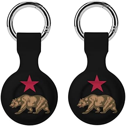 קליפורניה דוב ואדום כוכב מגן כיסוי מקרה תואם עבור איירטאג אנטי אבוד איתור מחזיק עבור ארנק מטען צווארון