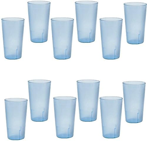 32 אונקיות. כוס משקאות למסעדה, כוסות הניתנות לגיבוב, פלסטיק עמיד בפני שבירה, סט של 12-כחול