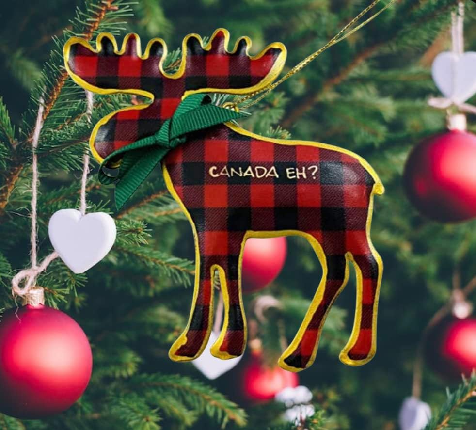 קנדה אה איילים קישוט עץ חג המולד קישוט עיצוב חג טרטאן משובץ