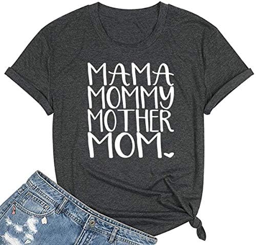נשים של היי אמא חולצה מזדמן קצר שרוול אמא של יום אמא אותיות מודפס גרפי טיז