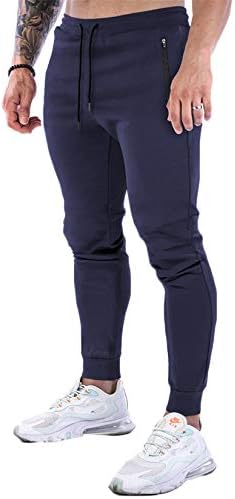 Andongnywell אלסטי-מותניים אלסטיים של מכנסי כושר בצבע אחיד מכנסי אימונים מכנסיים מזדמנים מכנסיים
