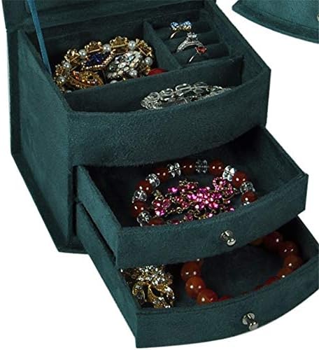 ארגון ZPLJ ארגון תיבת תכשיטים תיבת תכשיטים תכשיטים 3 שכבות מארגן מארגן תצוגה מארז עם מתנה בגודל קטן