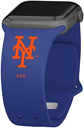 זמן המשחק New York Mets Silicone Sport Watch להקת תואם ל- Apple Watch