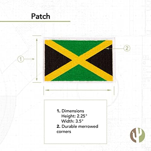 טלאי דגל ג'מייקה בתפזורת 3.5 אינץ 'x 2.25 אינץ' ברזל על תפירה שקיות תרמיל טקטי רקומות שקיות ג'מייקניות