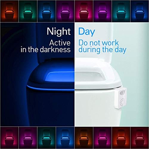 חיישן תנועה הוביל מנורת לילה לשירותים, זיהוי אור אור אסלה מופעל בתנועה עם החלפת 16 צבעים, אור לשירותים