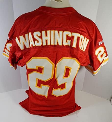 1997 קנזס סיטי ראשי וושינגטון 29 משחק הונפק אדום ג'רזי 48 DP23407 - משחק NFL לא חתום משומש