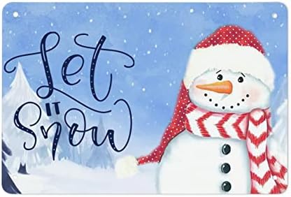 חג המולד תן לזה שלג פח שלג איש שלג מציג שלט אלומיניום מתכת סצנת חורף סצנת קיר קיר קיר מפלגת חג המולד