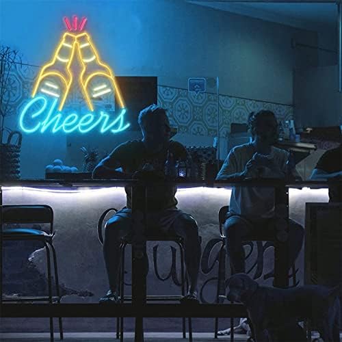 DVTEL CHEERS BEER NEON NEON SILT LED דוגמנות אור אותיות זוהרות שלט לוח אקרילי ניאון אור דקורטיבי, 40X35