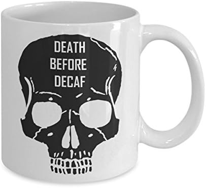 מוות לפני נטול קפאין קפה ספל-מצחיק גולגולת המכיל קפאין מתנה