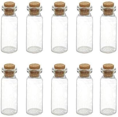 10 יחידות בקבוק זכוכית מיני קטנטן קטנטן צנרת זכוכית צנצנת בצנצנת דעוד ​​זכוכית בקבוק זכוכית מעודנת פקק