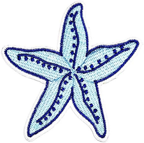 סט טלאי של אוממה של 3 טלאי כוכב ים כחול חמוד כוכב ים טרופי אוקיינוס ​​אוקיינוס ​​ים חיה מצוירת ברזל