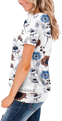 חולצות קל משקל קצר שרוול קיץ טרנדי מקרית כיכר צוואר חולצות לנשים מודפס בתוספת גודל יומי