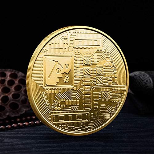 מטבע דקורטיבי מצופה זהב עם מארז מגן מטבע דיגיטלי מלאכת ביטקוין