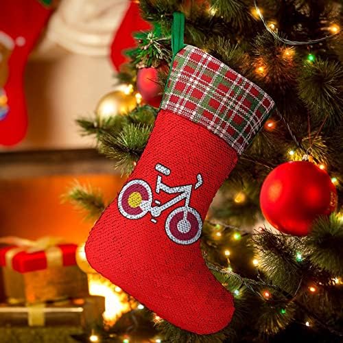 דגל הקולורדו דגל ההר אופניים נצנץ לחג חג המולד גרבי חג חג מן