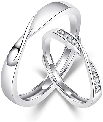 RGWTGKYH זוגות תואמים טבעת טבעת מעורבות טבעת נישואין מבטיחים טבעות עבורו ועל מערכת היחסים שלה מצלצלות