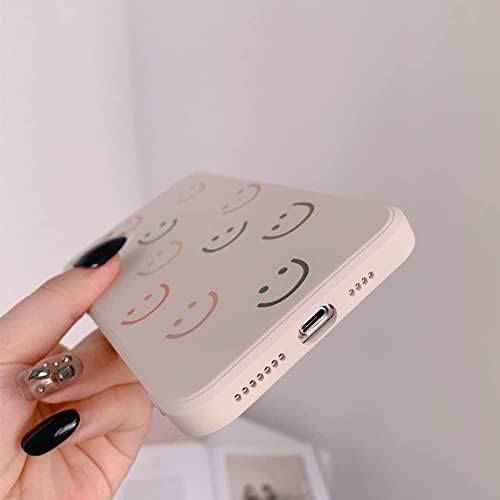 Jminni תואם למארז iPhone 14, Smiley Smile Face Farted Design צבוע סיליקון נוזלי רך לנשים בנות אופנה