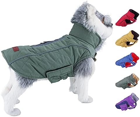 Thinkpet כלב מעילי מזג אוויר קר - מעיל כלב חורפי נעים אטום לרוח אטום לרוח, מעיל כלב חורפי הפיך, מעיל