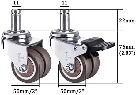 ריהוט עגלות ， גלגלים 4/1 יחידות 1.5/2 אינץ '360 מעלות גלגלים מסתובבים גומי כבד כבד גלגלים עם מוט גלגלים