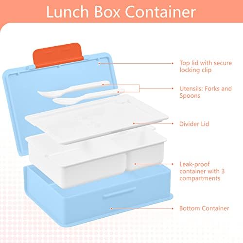 קופסאות בנטו גרפיטי של סאבו למבוגרים/ילדים עם דליפת ארוחת צהריים דליפות ארוחות צהריים כחולות מכולות