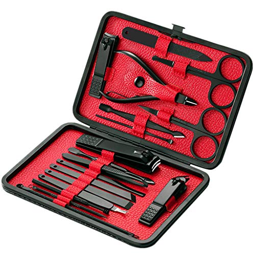 18 יחידות Pro Manicure Set ערכת ציפורניים כלים לאמנות ציפורניים הכל עבור ערכות מניקור טיפול פדיקור עם