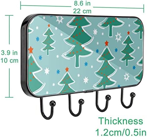 חורף עץ חג המולד דפוס כוכב כוכב ירוק מדפס מעיל קיר קיר קיר, מתלה מעיל כניסה עם 4 חיבור לעיל מעיל גלימות