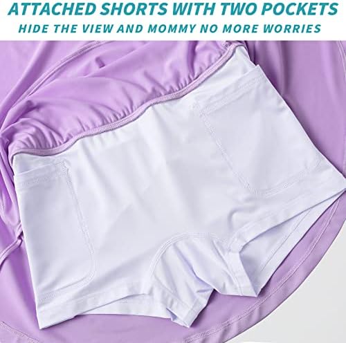 חצאית טניס בנות מריאבני עם מכנסיים קצרים מובנים סקורט אתלטי לריצת גולף, בני 6-12