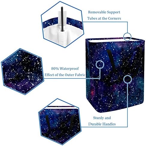 גלקסי ערפילית שמיים זרועי כוכבים הדפסת סל כביסה מתקפל, 60 ליטר עמיד למים סלי כביסה סל כביסה צעצועי אחסון