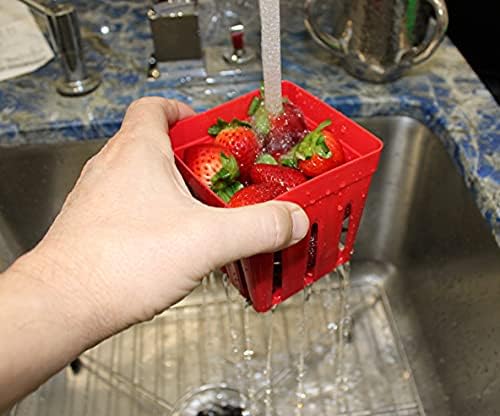 פירות וירקות שומר אחסון סל תותים אוכמניות-מקדם זרימת אוויר ומונע קלקול לייצר אחסון מיכל עם מכסה-משלוח