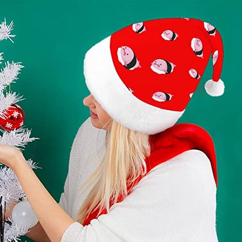 חמוד דגי בועה סושי מצחיק חג המולד כובע סנטה קלאוס כובעי קצר קטיפה עם לבן חפתים עבור חג המולד חג מסיבת