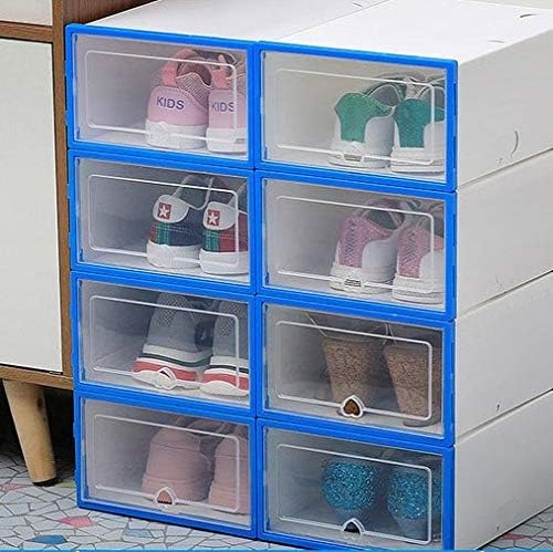 ZRSJ אטום למים 6 pc קופסת נעליים שקופה, קופסת אחסון נעליים מעוצבת אבק, ניתן להניח ארון נעליים משולב