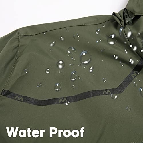 ז'קט GIISAM Mens אטום רוח אטום למים ז'קט ספורט הרים קל משקל למים לגברים מעיל גשם ברדס.