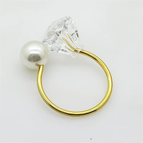 טבעת מפית של Llly 10 יח 'טבעת מפית של קישוט יהלום פרל לאביזרי קישוט שולחן מסיבות חתונה