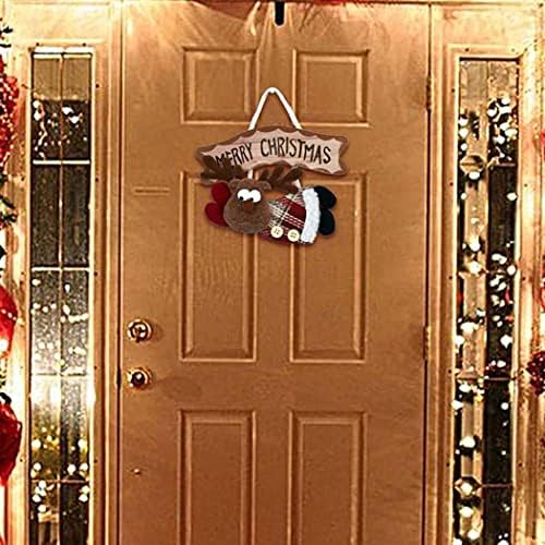 FLATSER 3 PCS דלת כניסה לחג המולד תפאורה קיר 7.1 אינץ 'קישוטי צבי קלאוס קישודים לחג המולד מרפסת חלון